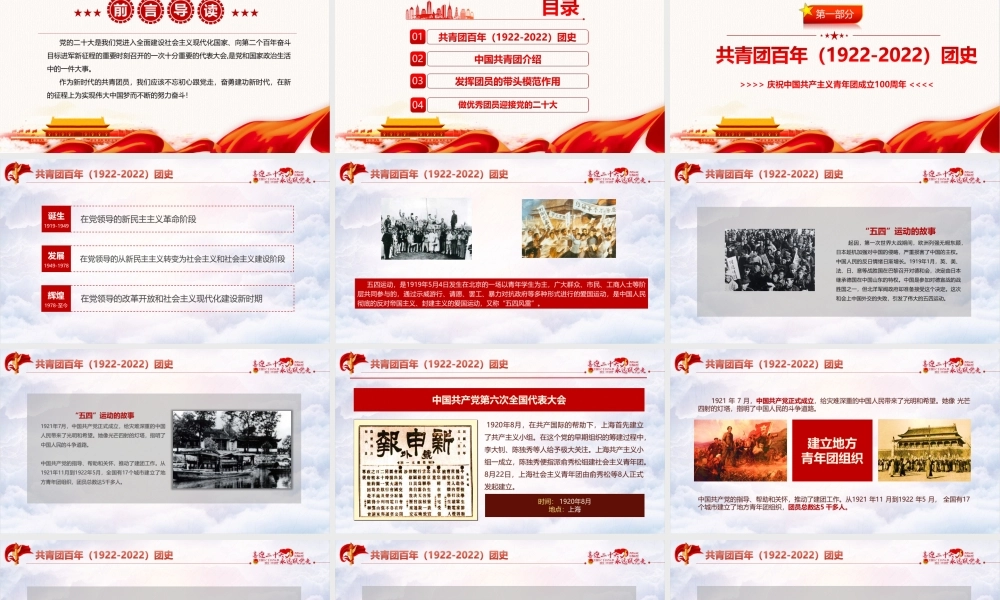 学习青年运动史党领导下中国青年运动的百年历程PPT.pptx