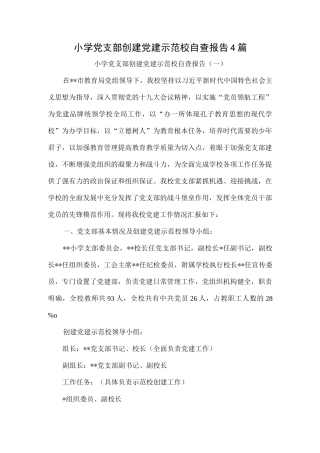 小学党支部创建党建示范校自查报告4篇.docx