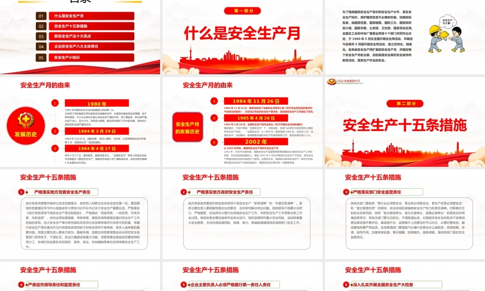 2022年全国安全生产月-遵守安全生产法当好第一责任人-安全生产十五条措施PPT课件（带内容）.pptx