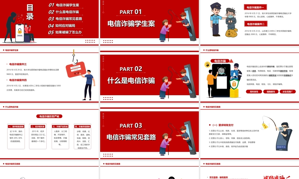 预防电信诈骗防骗公益知识讲座PPT课件（带内容）.ppt