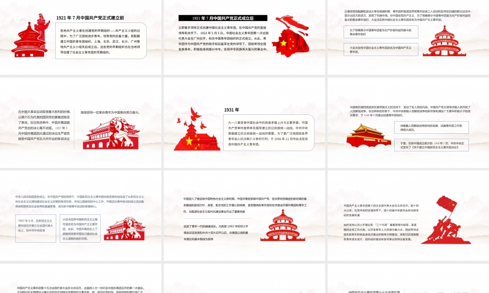 中国共青团发展史简介-团结带领全国各族青年PPT课件（带内容）.ppt