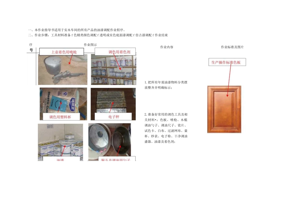 实木油漆调配作业指导书.docx_第1页