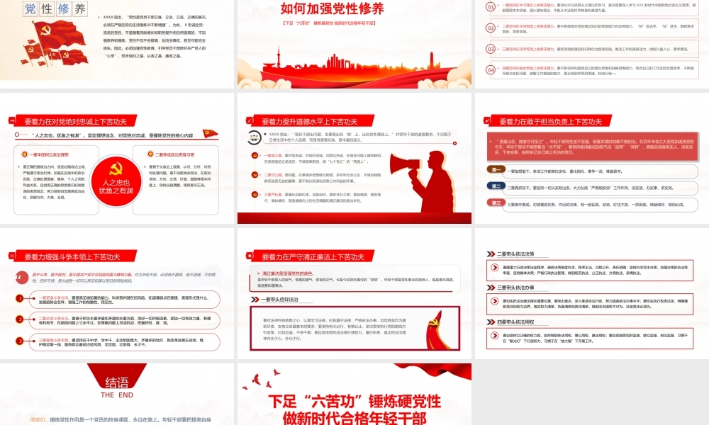 下足“六苦功”锤炼硬党性做新时代合格年轻干部PPT课件（带内容）.pptx