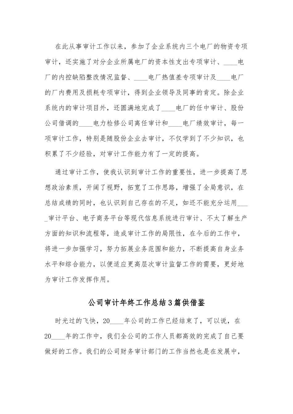 公司审计年终工作总结3篇供借鉴.docx_第2页