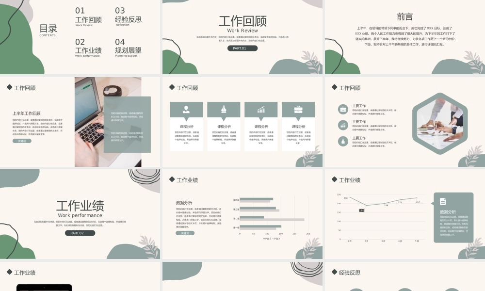 森系莫兰迪年中工作总结PPT模板.pptx