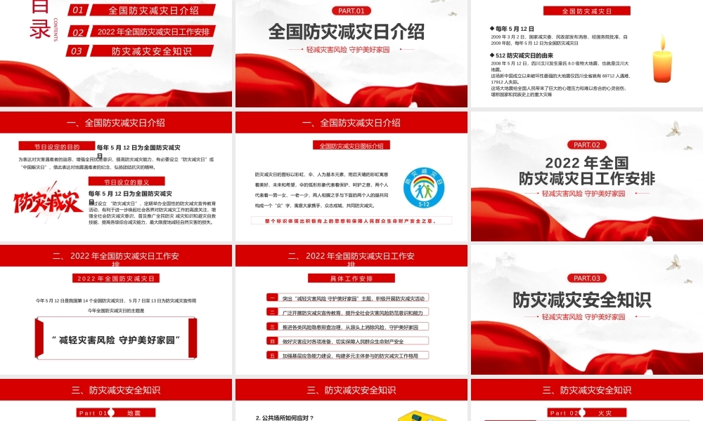 全国防灾减灾日守护美好家园主题防灾减灾日专题课件PPT模板(含具体内容).pptx