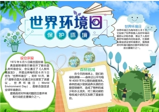 世界环境日小报蓝色卡通世界环境日保护环境小报.docx