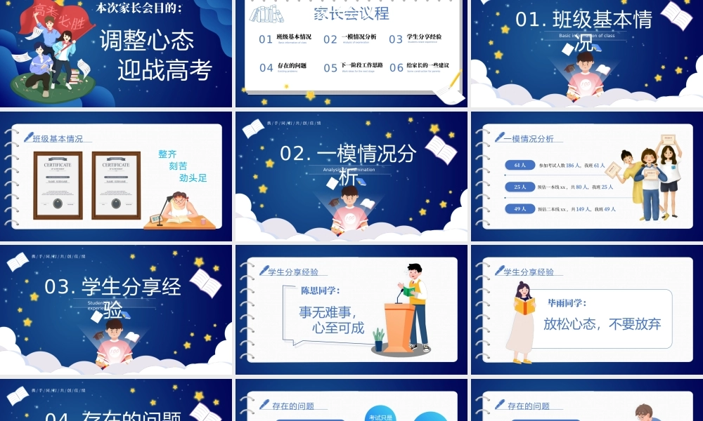 高三高考家长会决战高考PPT高考冲刺携手同行共创佳绩PPT课件（带内容）.pptx