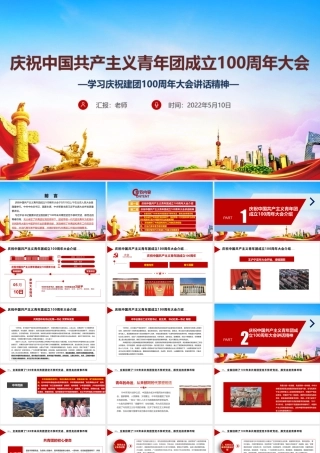 《庆祝建团100周年》大会讲话专题PPT.ppt