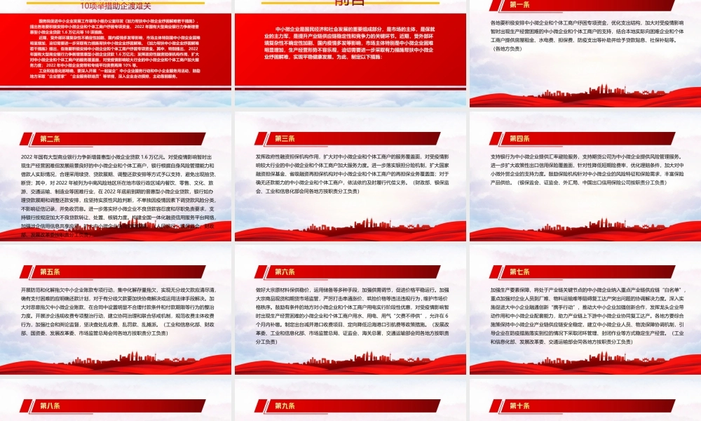 深入学习2022《加力帮扶中小微企业纾困解难若干措施》全文PPT课件（带内容）.ppt