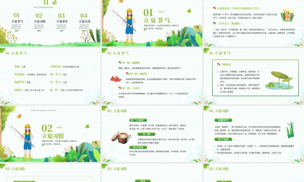 中国传统二十四节气立夏节气介绍PPT立夏习俗立夏传统PPT课件（带内容）.pptx