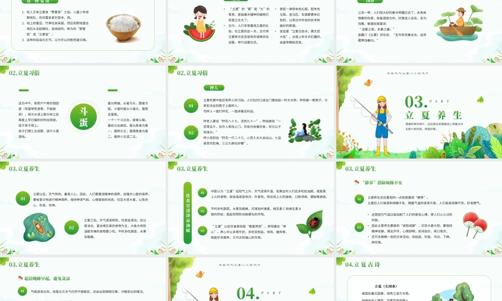 中国传统二十四节气立夏节气介绍PPT立夏习俗立夏传统PPT课件（带内容）.ppt