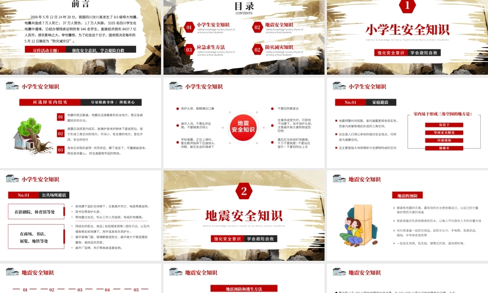 512全国防震减灾日地震安全宣传PPT强化安全意识学会避险自救PPT课件（带内容）.pptx