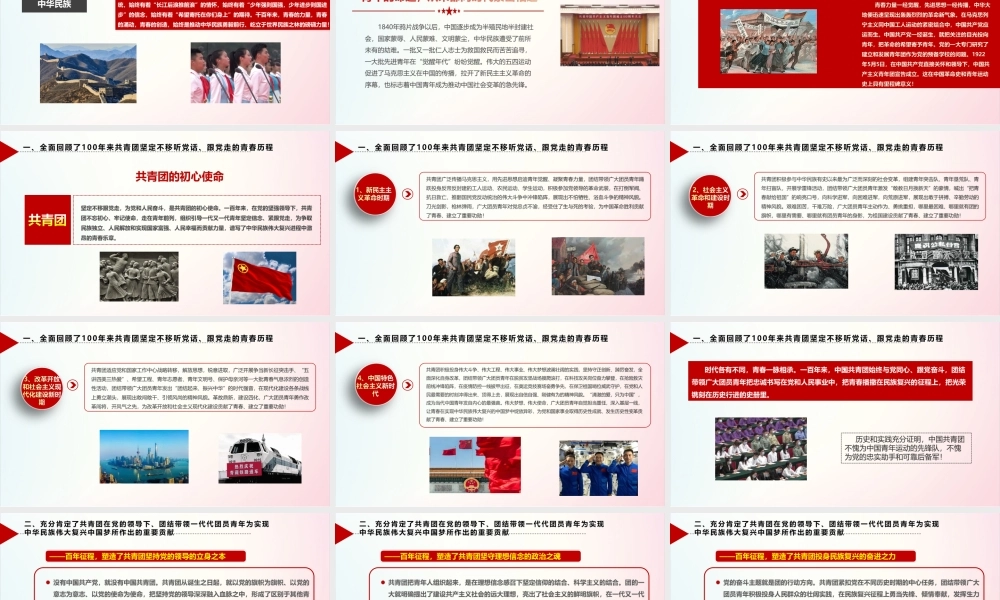 《庆祝建团100周年》大会讲话内容PPT.ppt