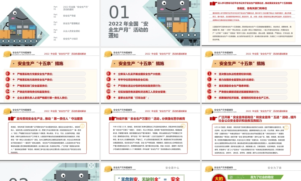 2022安全生产月PPT简洁大气遵守安全生产法当好第一责任人企业安全生产专题PPT.pptx