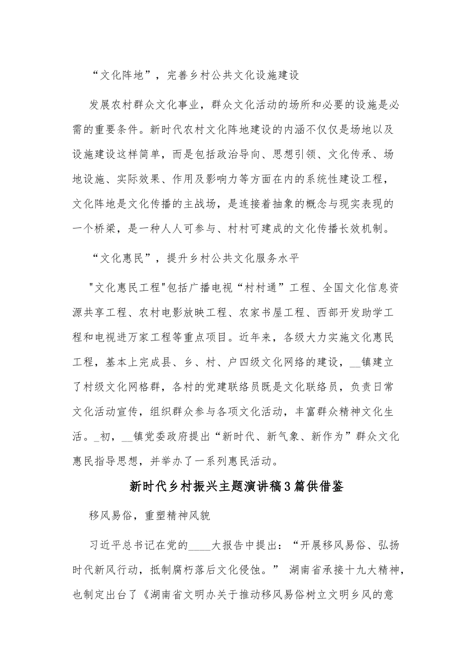新时代乡村振兴主题演讲稿3篇供借鉴.docx_第3页