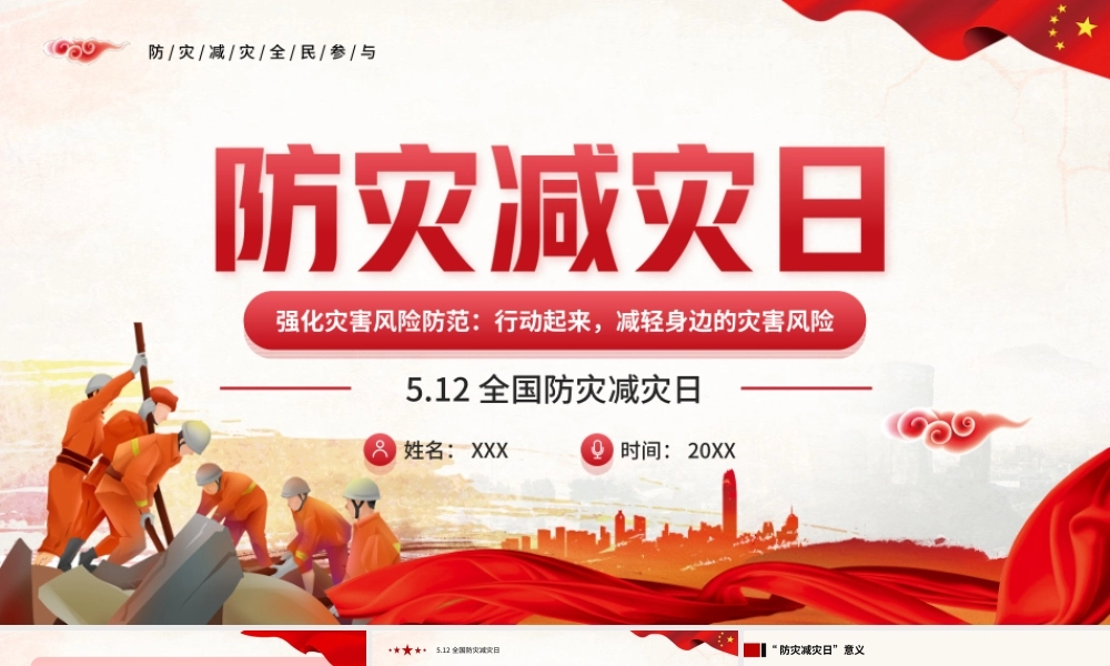 512防震减灾日PPT强化灾害风险防范减轻身边的灾害风险PPT课件（带内容）.ppt