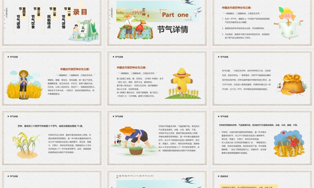 中国传统节气二十四节气之芒种PPT课件（带内容）.ppt