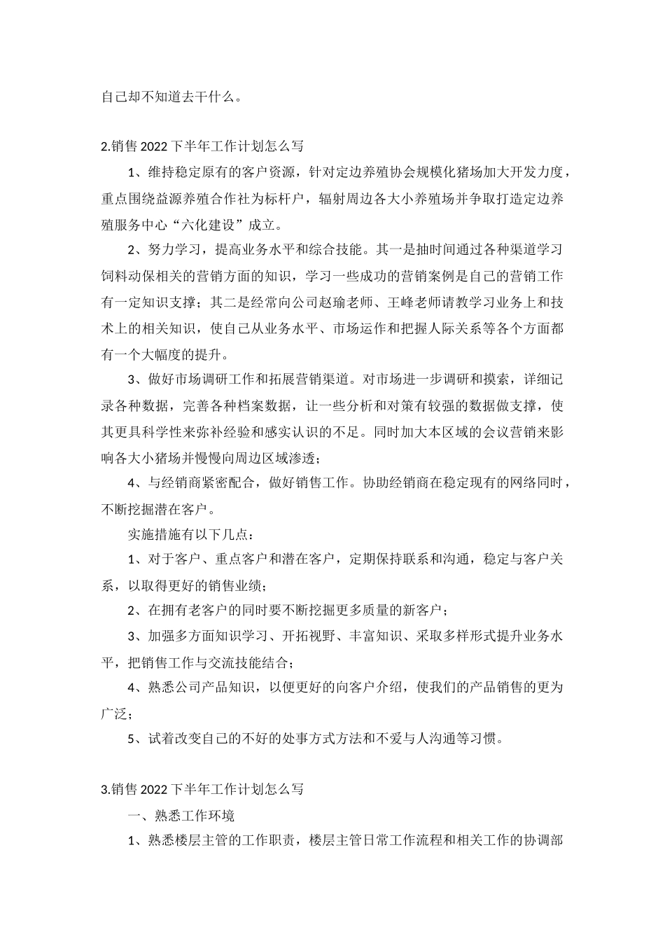 销售2022下半年工作计划10篇.docx_第2页