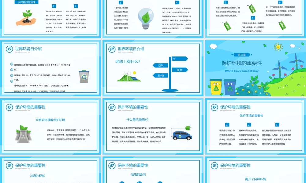 世界环境日保护环境爱护地球主题班会PPT模板(含具体内容).pptx