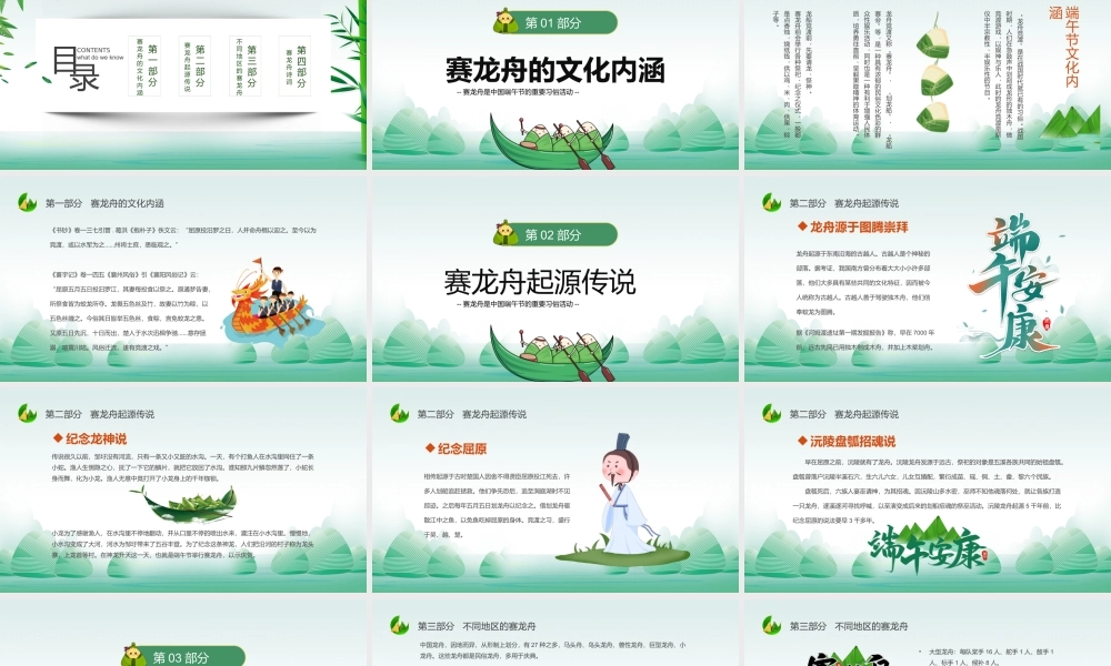 2022端午赛龙舟传统节日活动端午节知识PPT课件（带内容）.ppt