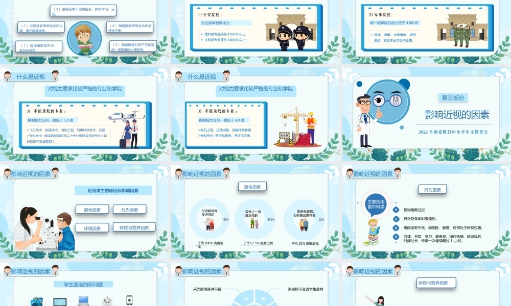 2022全国爱眼日中小学生主题班会PPT爱护眼睛预防近视PPT课件（带内容）.pptx