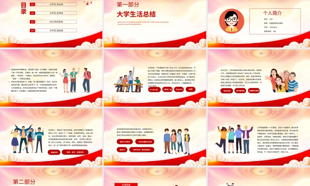 弘扬德孝文化大学德育答辩PPT大学生活的体验思考PPT课件（带内容）.ppt