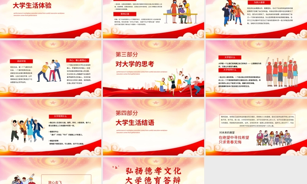 弘扬德孝文化大学德育答辩PPT大学生活的体验思考PPT课件（带内容）.ppt