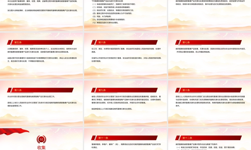 深入学习2022《病死畜禽和病害畜禽产品无害化处理管理办法》全文PPT课件（带内容）.pptx