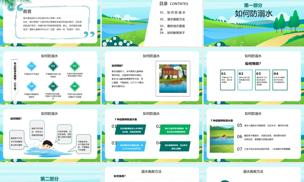 夏季防溺水安全知识主题班会PPT模板(含具体内容).pptx