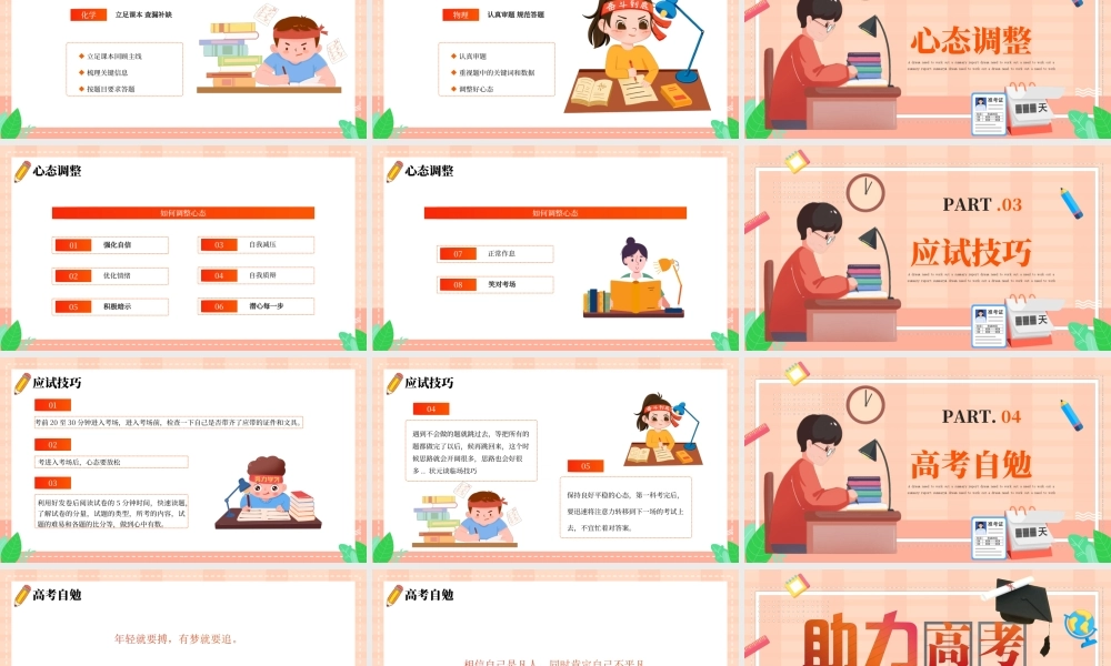 助力高考励志高考加油主题班会PPT高考应试技巧PPT课件（带内容）.ppt