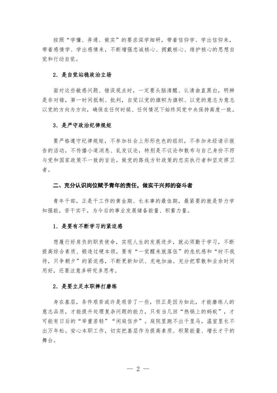 研讨发言：薪火相传 奋斗青春.docx_第2页