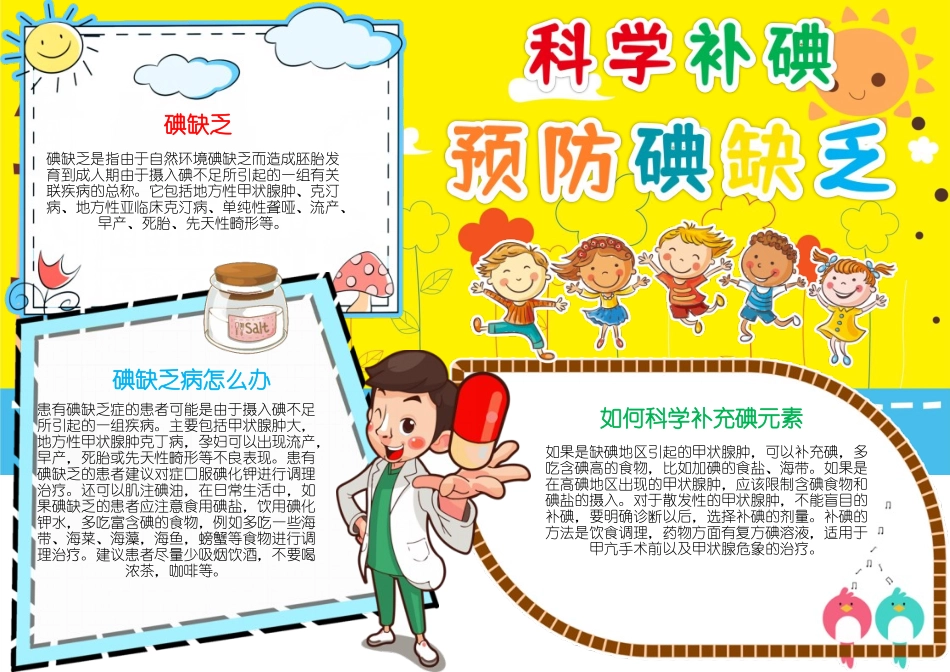 碘缺乏小报科普健康知识全国补碘日科学补碘A4手抄报.docx_第1页