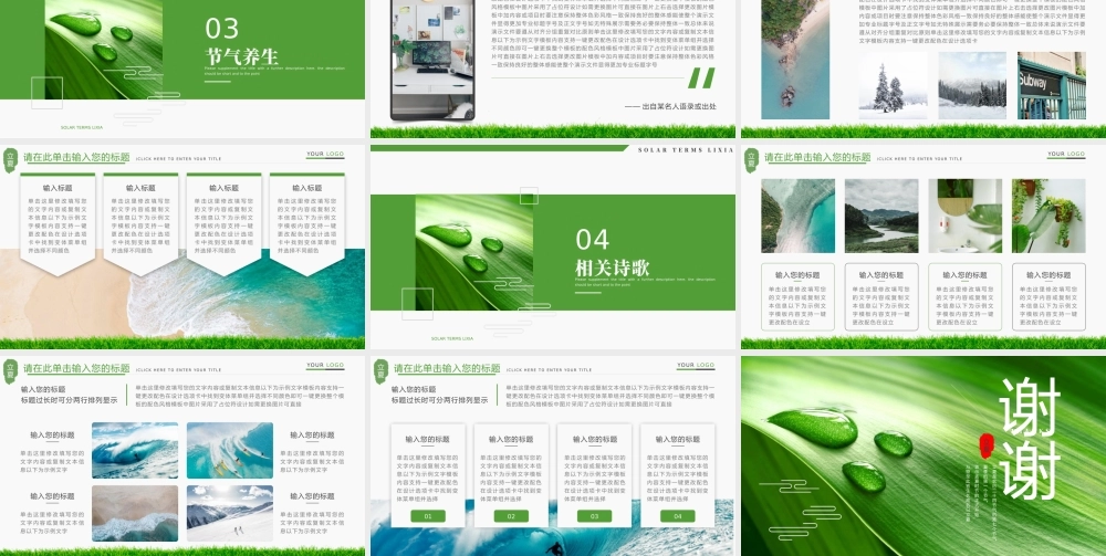 中国风夏至节气传统文化介绍PPT模板.pptx