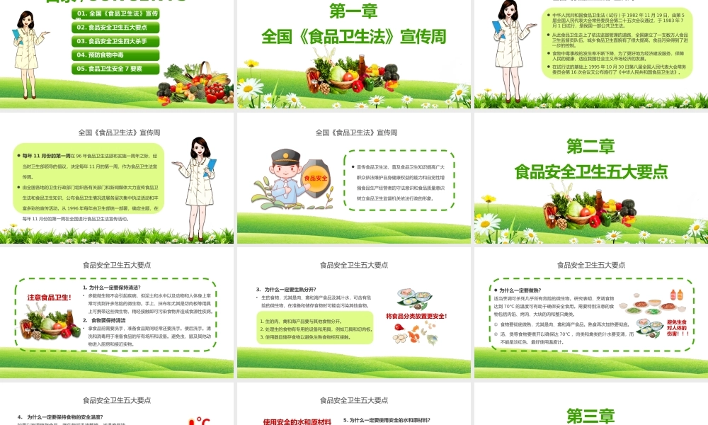 2022全国食品安全宣传周PPT全国《食品卫生法》宣传周教育宣传PPT课件（带内容）.pptx