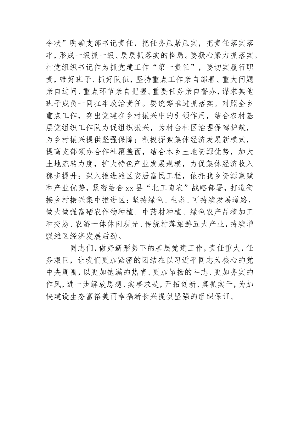 2022年在xx乡村党支部书记抓党建述职大会上的讲话.doc_第3页