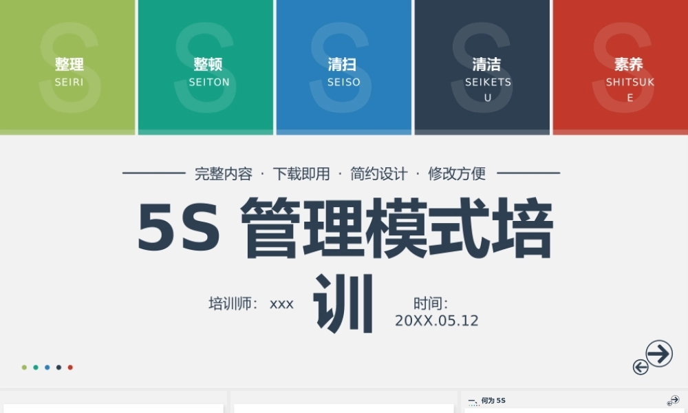 5S管理模式培训PPT含完整内容PPT模板.pptx