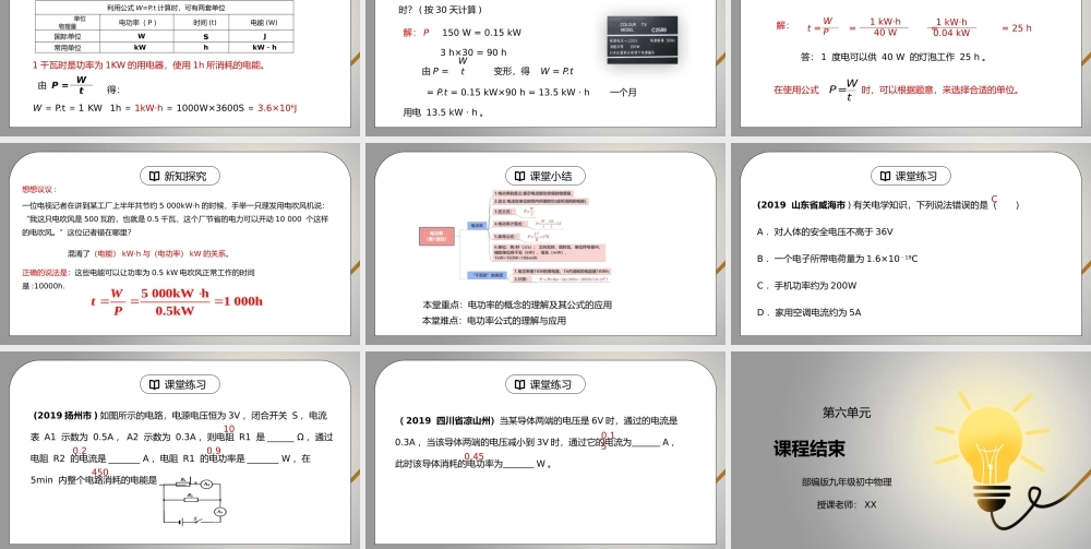 人教版九年级物理第六单元《电功率-电功率1》PPT课件.pptx