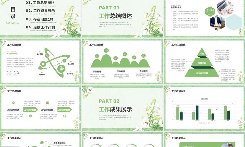 绿色小清新遇见夏天工作述职报告PPT模板.pptx