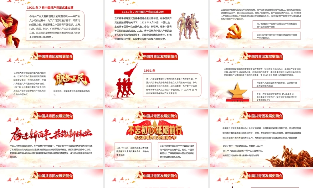 红色中国共青团发展史简介动态PPT模板.pptx