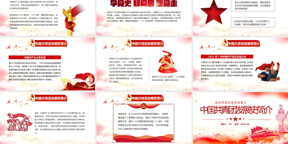 红色中国共青团发展史简介动态PPT模板.pptx
