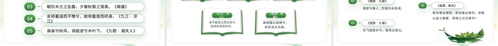 绿色中国风走进屈原主题班会PPT模板.pptx