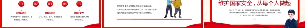红色卡通风国家安全教育日PPT模板.pptx