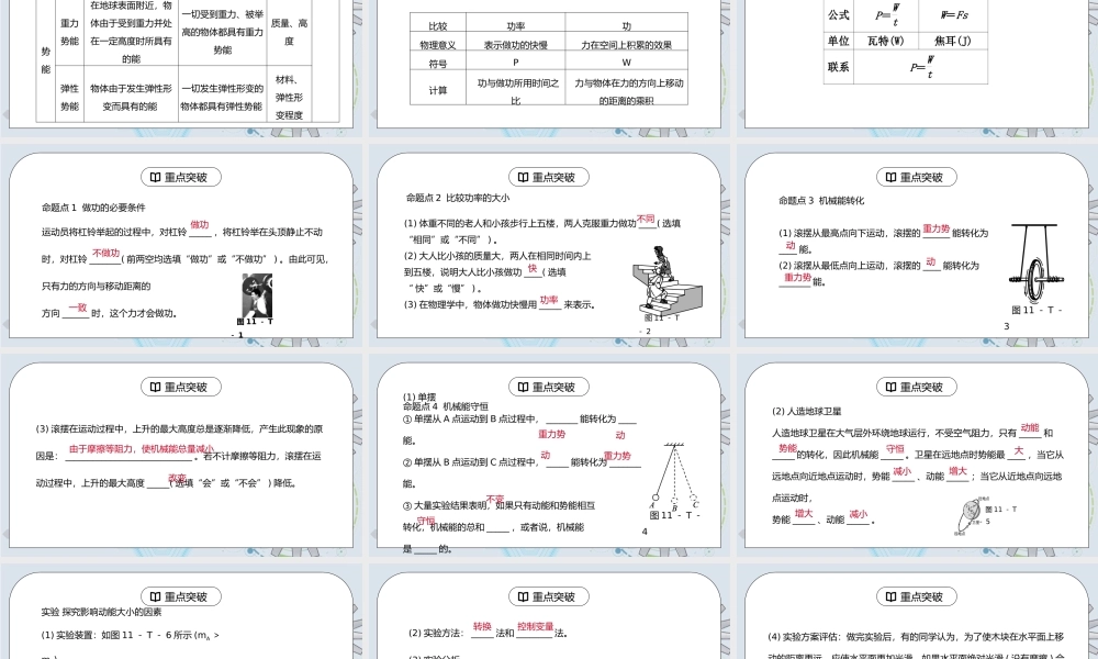 人教版八年级下册物理第五单元《功和机械能-分类综合训练》PPT课件.pptx