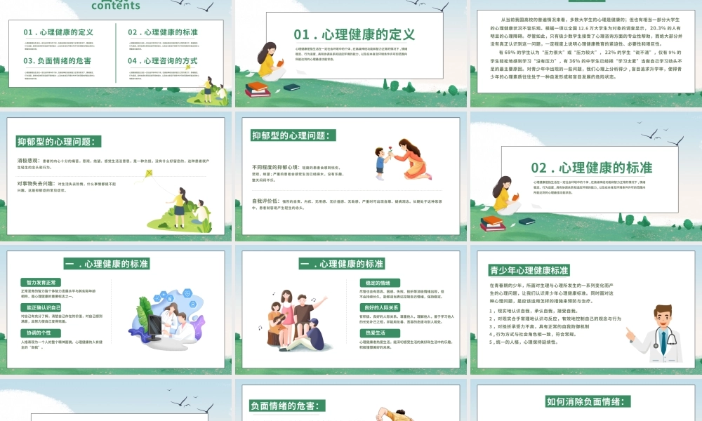 简约大学生心理健康教育PPT模板.pptx