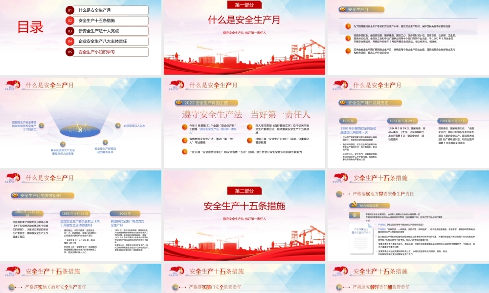 2022安全生产月PPT企业员工安全生产月安全知识安全管理培训PPT课件（带内容）.ppt
