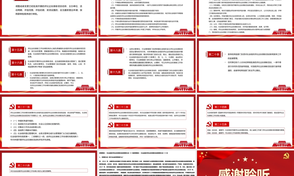 《社会组织评比达标表彰活动管理办法》PPT（附8 问政策解读｜《社会组织评比达标表彰活动管理办法》）.pptx