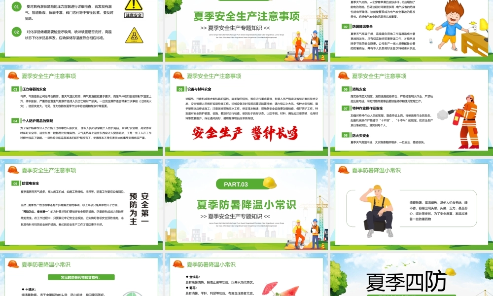 2022夏季安全生产专题知识PPT夏季四防知识培训PPT课件（带内容）.pptx