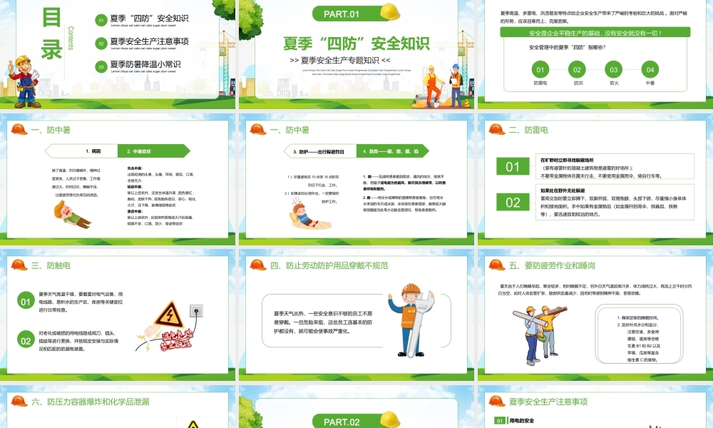 2022夏季安全生产专题知识PPT夏季四防知识培训PPT课件（带内容）.ppt