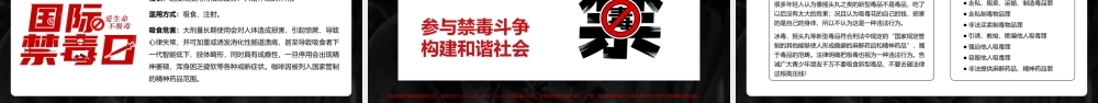 红黑色简约风国际禁毒日PPT模板.pptx